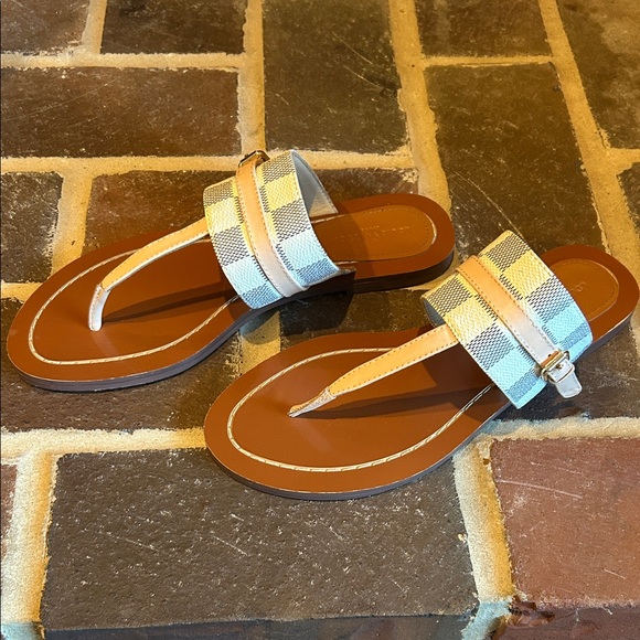 Louis Vuitton Damien Azur Pattern Sandals - Neutrals - Picture 1 of 11